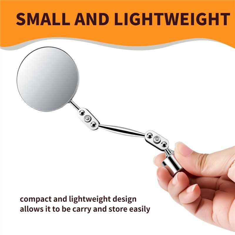 HARDK Inspection Mirror with Magnetic Base - 2 Inch Round Swivel Angle Ball Joint Antenna Inspection Tools for Arc, MIG,Spot Welding,Equipment Inspection,Mechanical Welding,Coffee Machine Maintenance - size: BIG BASE WIITH 2 INCH