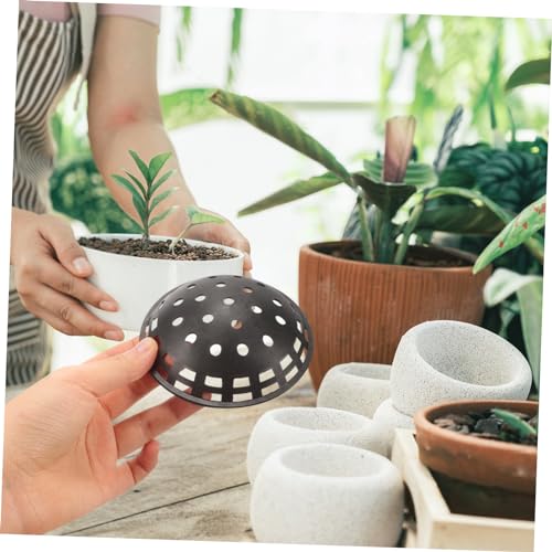 Balacoo 10pcs Orchid Pot Hydrophobic Cover Plant Pot Grid Succulent Pot Hole Mesh Pad Drainage Mesh Hole Screens Pots for Plants Flowerpot Pad Planter Mats Large Plastic Succulent Bowl, Black