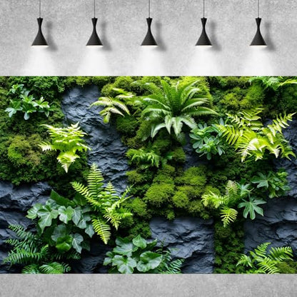 Rock Wall Reptile Habitat Background Greenery-Infused Room Vertical Moss Wall Terrarium Background Nature's Embrace Tropical Green Plants Fish Tank Background Moss Wall Aquarium Background 24x12in - color: Green, size: 24(W)x12(H)in