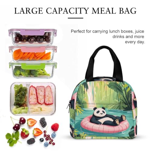 Funny Panda Lunch Bag for Women Men | Insulated Lunch Box Leakproof Food Meal Containers Reusable Foldable 6L Capacity Lunch Tote Bags for Work Picnic Travel - color: Style 4