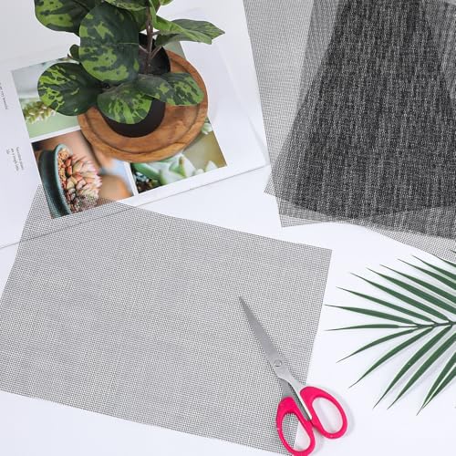 Yolev 10Pcs Flower Pot Hole Mesh Pad Black Terrarium Mesh Meshes for Plants | 11.8x7.87inch, Reusable,Meshes Drainage Screens for Garden Outdoor Indoor Potted Plants