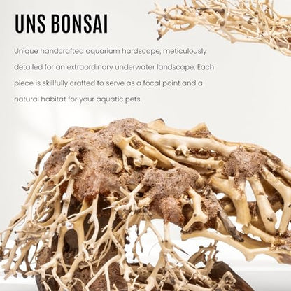 Ultum Nature Systems Bonsai - Handcrafted Hardscape Driftwood for Aquarium, Terrarium, Vivarium, Natural Aquascape Hardscape Decorations, Aquascaping Hardscape for Live Aquatic Plants - 001, Small - size: Small - 9x3.5x6.5 IN