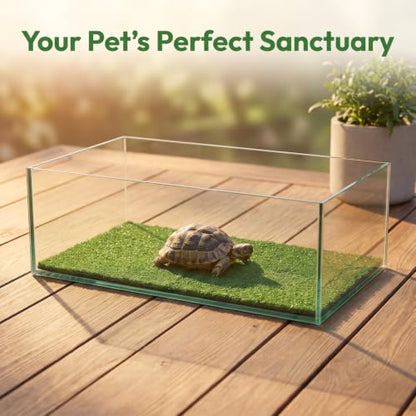 FAVOMOTO Fake Turf for Aquarium Turtle Basking Platform Turf Artificial Grass for Turtle Tank Fish Tank Simulation Climbing Platform Mat 19.68 X 9.84 X 0.19 in