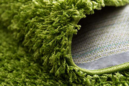 Unique Loom Solid Shag Collection Area Rug (3' 3" x 5' 3" Rectangle, Grass Green) - color: Grass Green, size: 3'3" x 5'3" (Rectangular)