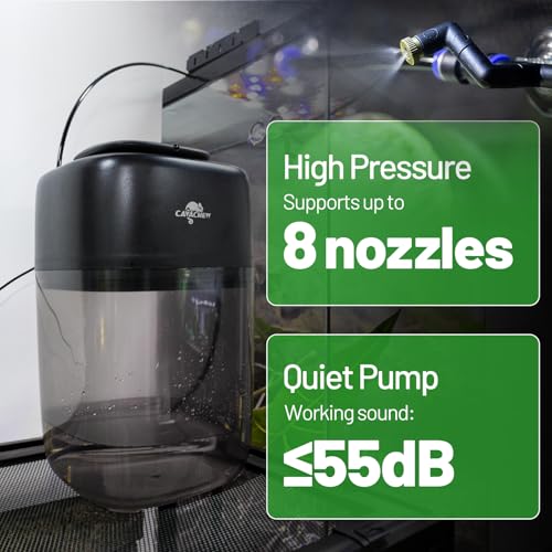 10L Reptile Mister Fogger with Timer, 4 Nozzles, High Pressure Automatic Misting System for Reptile Tank, Terrarium Humidifier for Reptiles, Amphibians & Plants