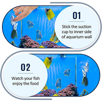 Jetec 8 Pieces Fish Seaweed Clip Plant Suction Cup with Clip Feed Holder for Aquarium Fish Tank Accessories