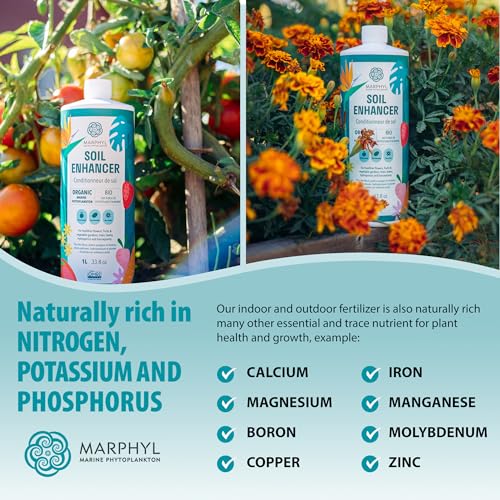 MARPHYL All-Purpose Plant Food – Organic Nutrient-Rich Fertilizer & Soil Enhancer for Indoor & Outdoor Flowers, Vegetables, Succulents, Bamboo & Hydroponics - size: 16.9 oz