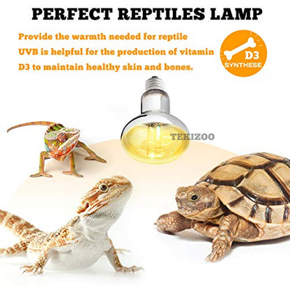 UVA UVB Sun Lamp High Intensity Self-Ballasted Heat Basking Lamp/Light/Bulb for Reptile and Amphibian (125W)