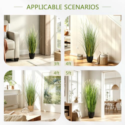 2-Pack 3FT Artificial Plants with Pot | Safe & Pet Friendly, Natural Looking Plants Artificial Decor for Home, Office, Patio, Wedding, Housewarming Decor Gift - size: 90cm
