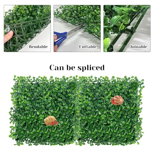 Rainmae Hermit Crab Climbing Toys, Faux Grass Mat Fake Turf Hermit Crab Climbing Wall, Plastic Aquarium Plants Lawn Hermit Crab Supplies Climbing and Hide Toy for Gecko Reptile Lizard 10 x 10 Inch