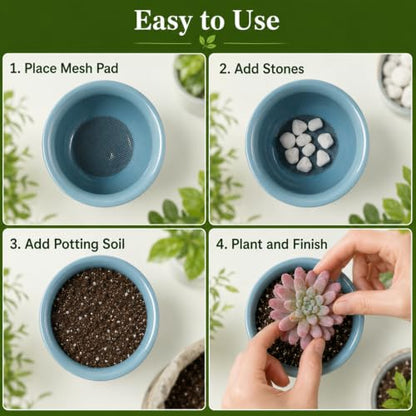 125Pc Bonsai Mesh for Plant Drainage Screen Flower Pot Hole Mesh Pad | Gardening Drainage Screen, Plant Pot Drainage Mesh, Round Flower Screen Cover Pad, Reusable Potting Mat, Preventing Soil Loss