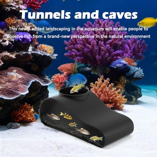 Aquarium Underground Tunnel Cave Fish & Shrimp Under Gravel Tunnel Aquarium Cave Hideout Shrimp and Fish Hiding Caves Shrimps Hideout(Size:Single Hole) - size: Single hole