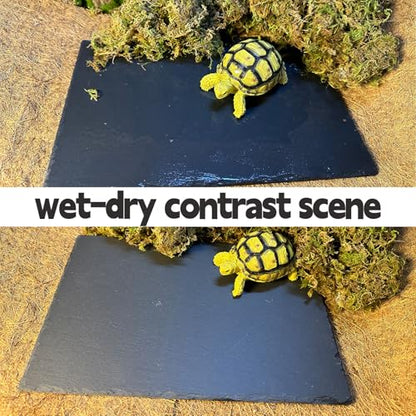 Reptile Basking Platform Turtle Rock Plate 11.8''X7.8'' Feeding Platform Food Bowl Slate Dish Bathing Rock Resting Terrace for Lizard Bearded Dragon Chameleon Gecko Snake Frog Newt - size: 11.8x7.8inch-rectangle(1pcs)