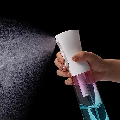 (2 Packs) Hair Spray Bottles, Continuous Water Mister Spray Bottle Empty for Hairstyling, Skin Care, Cleaning and Plant Spraying, 300ml/ 10 Oz (RED+BLUE) - color: Red,Skin