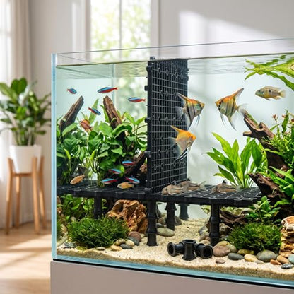 HEEPDD Decorative Fish Tank Divider Feet, 100 Pack Adjustable Support Feet Nails for Aquarium Isolation Board, Stable Splitter Stands for Acrylic Glass Panel, Fish Breeding Accessories | Pvc,Free Splicing, Support, External Diameter 2cm, Inner Diameter 1c