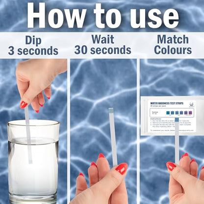 Water Hardness Test Strips – Pack of 20 – Fast & Accurate Results in 30 Seconds – Water Hardness Test Kit for Calcium & Magnesium Levels – Tap, Aquariums, Pools, Hot Tubs, and Appliances | Get Reliable and Fast Results in 30 Seconds – Hard Water Testing K