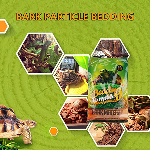 flexman 1Bag Reptile Bark Chips, 650g Forest Terrain Bark Fine Chips Bedding Brick for Lizards Tortoises Snakes Geckos Frogs (Brown) - size: small particles