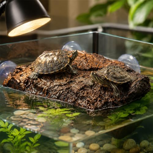 Turtle Basking Platform, Fish Tank Aquarium Tortoise Climbing Platform with 3 Suction Cups, Baby Tortoise Resting Terrace, Climbing Ramp Shale Reptiles Dock for Terrapins, Frogs