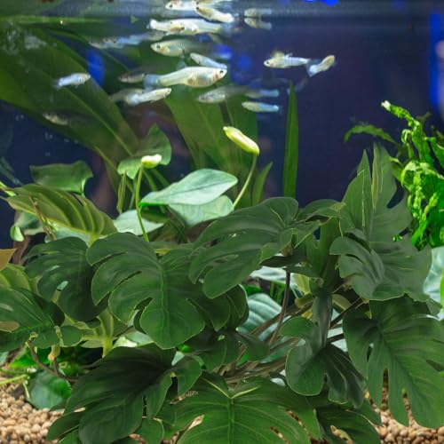 Reptile Plant Decor Artificial Climbing Leaves 23pcs Monstera Foliage for Terrarium Habitat Decoration Turtle Tank Accessories