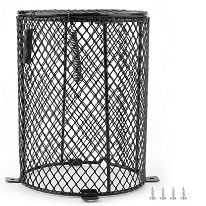 Reptile Lamp Cover, Reptile Heater Guard Heat Protector Anti-Scald Cover Mesh Cage Heating Lamp Lampshade Ceramic Light Bulb Enclosure for Terrarium Chameleon Lizards Snakes Heat Guard (Circular) - size: circular