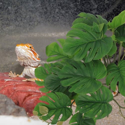 Reptile Plant Decor Artificial Climbing Leaves 23pcs Monstera Foliage for Terrarium Habitat Decoration Turtle Tank Accessories