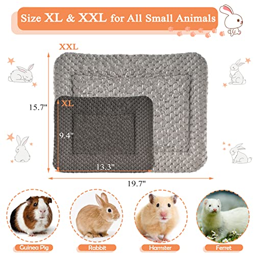 Small Animal Bed Mat, Soft & Warm, Suitable for Guinea Pig, Hamster, Rabbit, Rat and Bearded Dragon (X-Large(13.3''x9.4''), Footprint Grey) - color: Footprint Grey, size: X-Large(13.3''x9.4'')