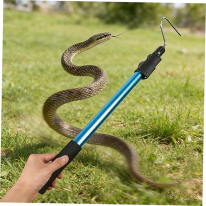 SHINEOFI Aluminium Alloy Snake Grabber Tool with Telescopic Design and Adjustable Length for Safe Rattlesnake Catching Outdoors, Simple to Use Reptile Catching Hook