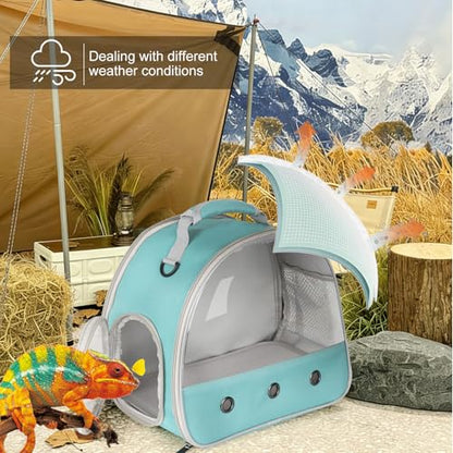 Bearded Dragon Carrier,Lizards Travel Bag, Small Animal Travel Carrier for Hedgehog Rat Parrot Bird, Portable Guinea Pig Travel Carrier for 2 - color: Green