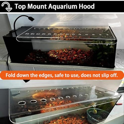 1 Pcs Fish Tank Top Cover for Aquarium, Acrylic Aquarium Anti-Jump Cover/Cat-Proof Terrarium Lid, with Feeding Hole, Fresh Air Screen Cover(31x16.5cm/12.2x6.5inch) - size: 31x16.5cm/12.2x6.5inch