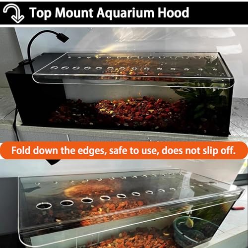 1 Pcs Fish Tank Top Cover for Aquarium, Acrylic Aquarium Anti-Jump Cover/Cat-Proof Terrarium Lid, with Feeding Hole, Fresh Air Screen Cover(70.7x26.5cm/27.8x10.4inch) - size: 70.7x26.5cm/27.8x10.4inch