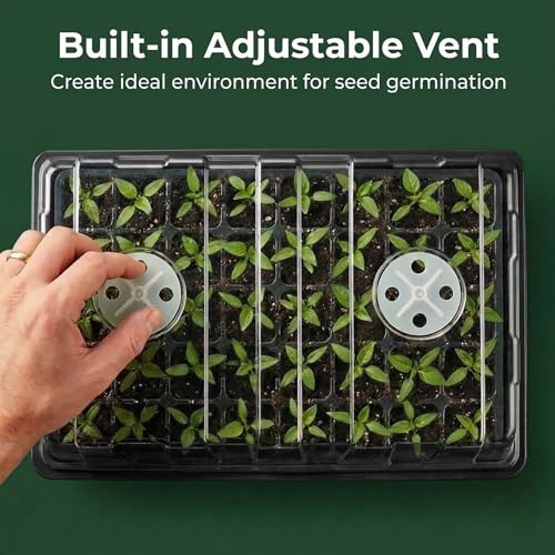 Gardzen 10-Set Garden Propagator Set, Seed Tray Kits with 400-Cell, Seed Starter Tray with Dome and Base 15" x 9" (40-Cell Per Tray) | 400 Cell Garden Propagator Kit with Seed Trays, Humidity Dome and Base for Starting Seeds - size: 40-Cell 10-Pack