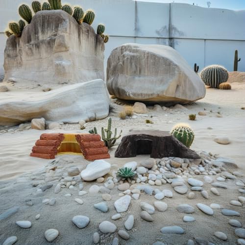Happyyami 2pcs Floating Turtle Basking Platform with Climbing Ramp for Aquatic Habitats and Aquariums, Synthetic Resin Reptile Tank Accessories Encouraging Basking and Resting Random Color