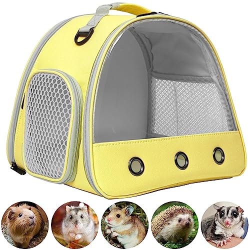 Bearded DragonTravel Cage,Lizards Carrier, Small Animal Travel Carrier for Hedgehog Rat Parrot Bird Guinea Pig, Portable Guinea Pig Travel Bag for 2 - color: Yellow