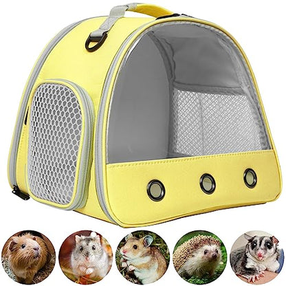 Bearded DragonTravel Cage,Lizards Carrier, Small Animal Travel Carrier for Hedgehog Rat Parrot Bird Guinea Pig, Portable Guinea Pig Travel Bag for 2 - color: Yellow