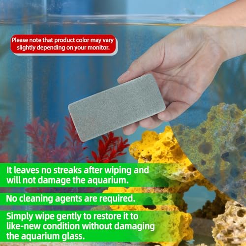 8pcs Double-Sided Fish Tank Cleaning Brushes, EVA Aquarium Sponge Brush Scrubber Cleaner Fish Tank Cleaning Tool for Aquarium Glass & Home Kitchen (Blue and White)