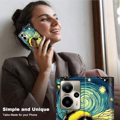 for Cricket Outlast 5G 2024 Wallet case with RFID Blocking Credit Card Holder Kickstand, Folio Flip PU Leather Shockproof Protective Cover for AT&T Motivate Pro 5G, Enchanting Bee - color: Enchanting Bee