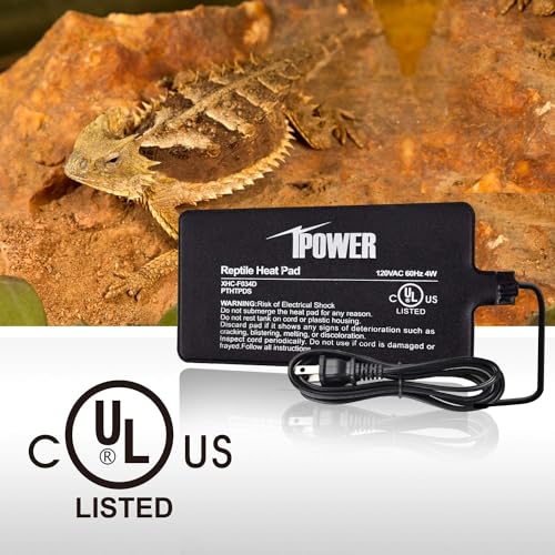 iPower Reptile Heat Pad 4X7 Inch 4W Heating Mat with Digital Thermometer for Turtle, Lizard, Frog, Snake, Reptile, and Other Small Animals - size: 4" X 7", style: Heat Pad + Thermometer