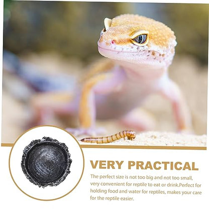MERRYHAPY Crawling Pet Food Storage Basin Reptile Accessory Snake Water Dish Reptile Bowl Food Feeding Container Turtle Dish