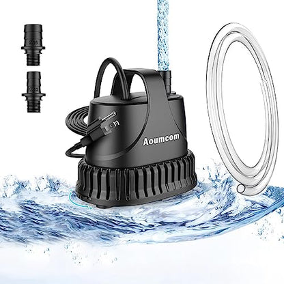 200GPH Submersible Water Pump, 10W Water Fountain Pump, Aquarium Pump, 750L/H Water Pump with 7ft Power Cord for Garden Fountain, Water Table, Waterfall, Fish Tank, Pond, Hydroponics - size: 10W-200GPH