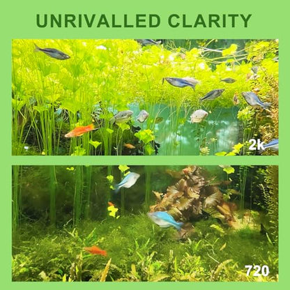 Aquarium Camera,2k HD Video,Night Vision, 120°Wide Angle View,64gb Sd Card Included,/Wi-Fi/Playbackable.Suitable for Windows, Outdoor, Living Room, Pet Cage and More.