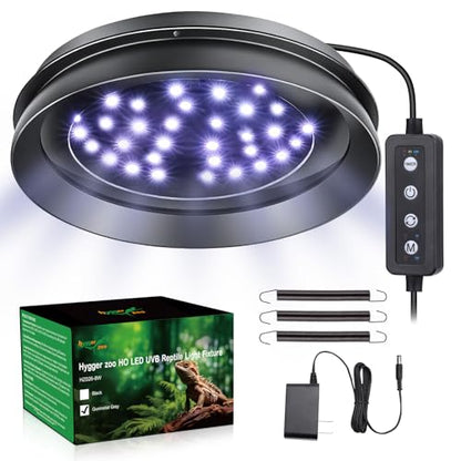 UVB Light for Reptiles with Dimming, LED UVB Light Bulb Fixture for Bearded Dragon Gecko Lizard Turtle Snake, Adjustable Brightness UVA UVB Lamp for Tropical & Desert Reptile Tank Accessories 8W Grey - size: 8W-Grey