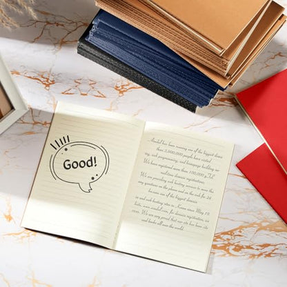 100 Pcs Journals Notebooks Bulk - Kraft Softcover A5 Small Notebooks 5.5 Inch x 8.3 Inch Notepads with 60 Page 30 Sheet for Writing Sketch Travel Office Supplies(Black, Brown, Red, Navy,Lined) - color: Black, Brown, Red, Navy, style: Lined