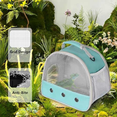 Guinea Pig Carrier,Guinea Pig Carrier for 2,Ventilation Carrier for Bearded Dragon,Reptile Travel Carrier for Lizards Sugar Glider Hedgehog Rat Parrot Birds,Airline Approved Green - color: Green