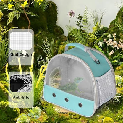 Guinea Pig Carrier,Guinea Pig Carrier for 2,Ventilation Carrier for Bearded Dragon,Reptile Travel Carrier for Lizards Sugar Glider Hedgehog Rat Parrot Birds,Airline Approved Green - color: Green