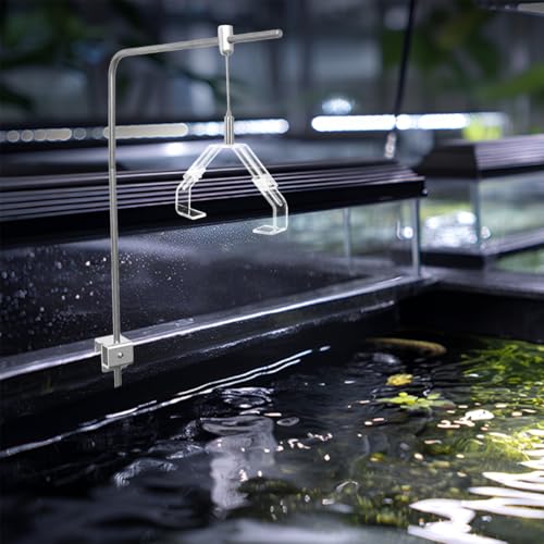 GANAZONO 2Pcs Aquarium Light Stand Clip Reptile Lamp Fixing Clip Glass Terrarium Lamp Holder Claw for Amphibians Terrestrial Tanks Adjustable Angle Lighting Mount