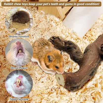 PINVNBY 2 PCS Wooden Hamster Climbing Branches 5.9 in Natural Grapevine Syrian Hamster Chewing Toys Small Animal Habitat Decor Accessories for Gerbils Mice Rat and Dwarf Pets