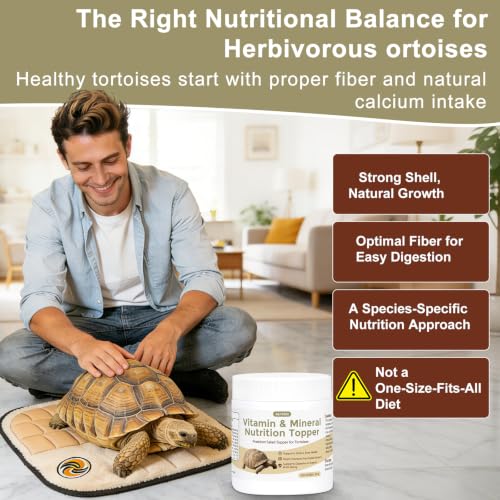 AETHER Tortoise Calcium Powder Mineral Supplement for Herbivorous Tortoises Shell & Bone Care Daily Feeding Additive for Grassland Species