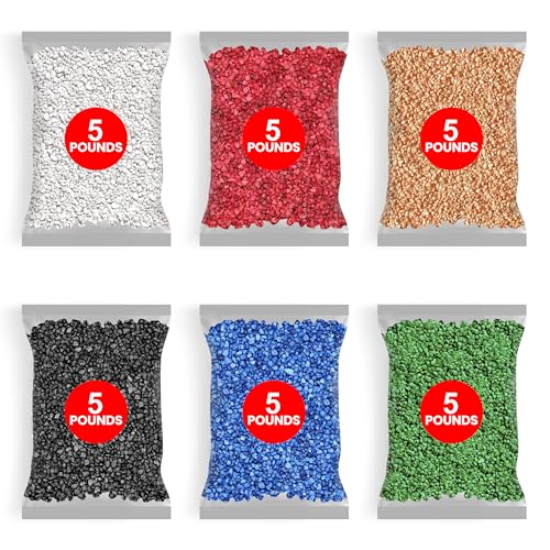 Hygloss Craft Rocks Mini Stones for Art Projects-Bag O' Gravel, 6 Asst Colors, 5 lb Pack of 6 - color: 6 Color Assortment, size: 5 lb, style: Gravel