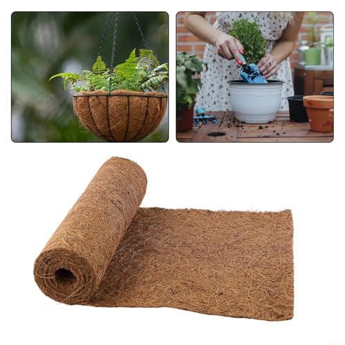 Natural Coconut Palm Mat Liner for Hanging Baskets Planters Terrariums Cuttable Coir Floor Mat Reptile Habitat Garden Decor 20x100cm(25 x 100cm) - size: 25 x 100cm