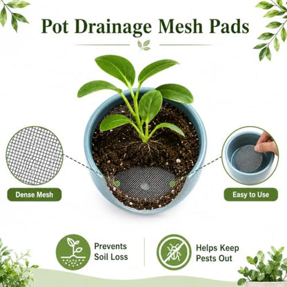 125Pc Bonsai Mesh for Plant Drainage Screen Flower Pot Hole Mesh Pad | Gardening Drainage Screen, Plant Pot Drainage Mesh, Round Flower Screen Cover Pad, Reusable Potting Mat, Preventing Soil Loss
